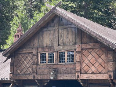 TAHOMA CA - 17 AUG: Vikingsholm Şatosu, Tahoma, Kaliforniya yakınlarındaki Güney Tahoe Gölü, 17 Ağustos 2023.