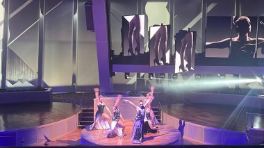 SEATTLE, WA - AUG 21: Starwater show aboard the Royal Caribbean Quantum of the Seas cruise ship sailed from Seattle, Washington, as seen on Aug 21, 2023.