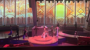 SEATTLE, WA - AUG 21: Starwater show aboard the Royal Caribbean Quantum of the Seas cruise ship sailed from Seattle, Washington, as seen on Aug 21, 2023.