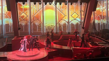 SEATTLE, WA - AUG 21: Starwater show aboard the Royal Caribbean Quantum of the Seas cruise ship sailed from Seattle, Washington, as seen on Aug 21, 2023.