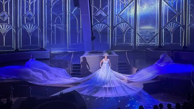 SEATTLE, WA - AUG 21: Starwater show aboard the Royal Caribbean Quantum of the Seas cruise ship sailed from Seattle, Washington, as seen on Aug 21, 2023.