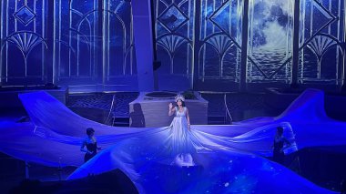 SEATTLE, WA - AUG 21: Starwater show aboard the Royal Caribbean Quantum of the Seas cruise ship sailed from Seattle, Washington, as seen on Aug 21, 2023.
