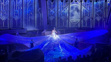 SEATTLE, WA - AUG 21: Starwater show aboard the Royal Caribbean Quantum of the Seas cruise ship sailed from Seattle, Washington, as seen on Aug 21, 2023.