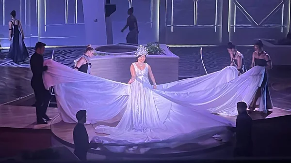 SEATTLE, WA - AUG 21: Starwater show aboard the Royal Caribbean Quantum of the Seas cruise ship sailed from Seattle, Washington, as seen on Aug 21, 2023.