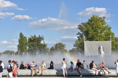 WARsaw, POLAND - 11 Ağustos 2019 'da Polonya' nın Varşova kentindeki Multimedya Parkı 'nda görüldüğü üzere.
