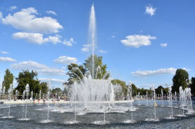WARsaw, POLAND - 11 Ağustos 2019 'da Polonya' nın Varşova kentindeki Multimedya Parkı 'nda görüldüğü üzere.