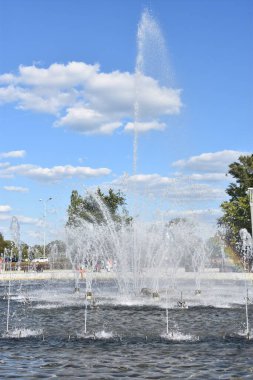 WARsaw, POLAND - 11 Ağustos 2019 'da Polonya' nın Varşova kentindeki Multimedya Parkı 'nda görüldüğü üzere.