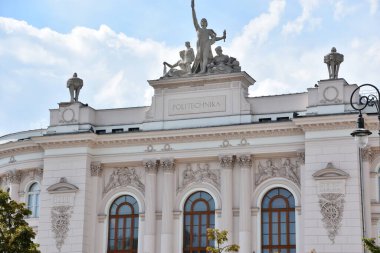 WARsaw, POLAND - 17 AUG: Politechnika (Varşova Teknoloji Üniversitesi), 17 Ağustos 2019 'da görüldüğü üzere.