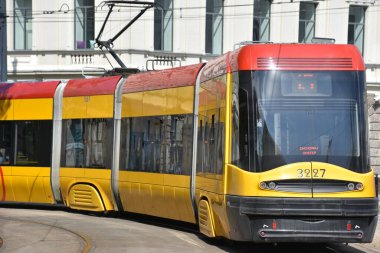 17 Ağustos 2019 'da Polonya' nın Varşova şehrinde tramvay görüldü..
