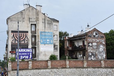 KRAKOW, POLAND - 13 AUG: 13 Ağustos 2019 'da Polonya' nın Krakow şehrinde görüldüğü gibi.