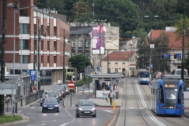 KRAKOW, POLAND - 13 AUG: 13 Ağustos 2019 'da Polonya' nın Krakow şehrinde görüldüğü gibi.