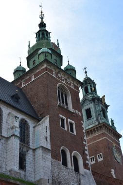 KRAKOW, POLAND - 13 AUG Wawel Katedrali, Krakow, Polonya, 13 Ağustos 2019 'da görüldüğü gibi.