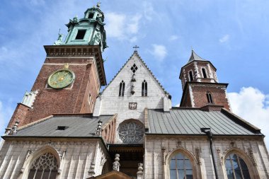 KRAKOW, POLAND - 13 AUG Wawel Katedrali, Krakow, Polonya, 13 Ağustos 2019 'da görüldüğü gibi.