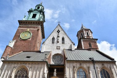 KRAKOW, POLAND - 13 AUG Wawel Katedrali, Krakow, Polonya, 13 Ağustos 2019 'da görüldüğü gibi.