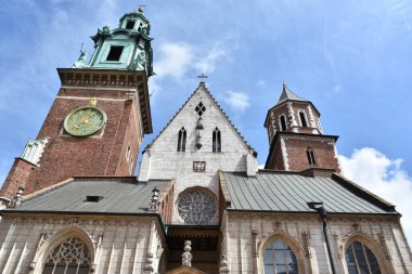 KRAKOW, POLAND - 13 AUG Wawel Katedrali, Krakow, Polonya, 13 Ağustos 2019 'da görüldüğü gibi.