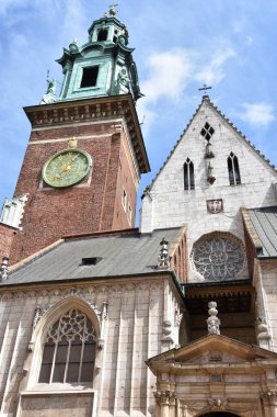 KRAKOW, POLAND - 13 AUG Wawel Katedrali, Krakow, Polonya, 13 Ağustos 2019 'da görüldüğü gibi.