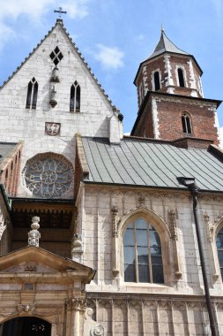 KRAKOW, POLAND - 13 AUG Wawel Katedrali, Krakow, Polonya, 13 Ağustos 2019 'da görüldüğü gibi.