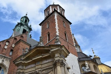 KRAKOW, POLAND - 13 AUG Wawel Katedrali, Krakow, Polonya, 13 Ağustos 2019 'da görüldüğü gibi.