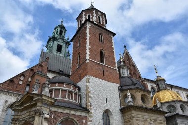 KRAKOW, POLAND - 13 AUG Wawel Katedrali, Krakow, Polonya, 13 Ağustos 2019 'da görüldüğü gibi.