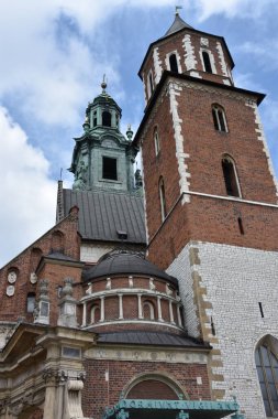 KRAKOW, POLAND - 13 AUG Wawel Katedrali, Krakow, Polonya, 13 Ağustos 2019 'da görüldüğü gibi.