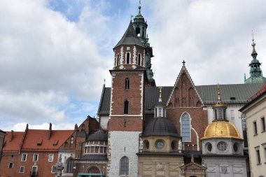 KRAKOW, POLAND - 13 AUG Wawel Katedrali, Krakow, Polonya, 13 Ağustos 2019 'da görüldüğü gibi.