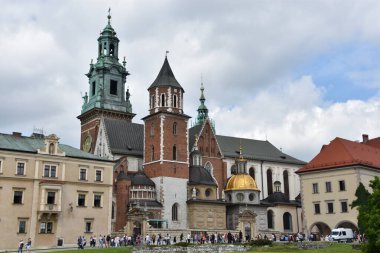 KRAKOW, POLAND - 13 AUG Wawel Katedrali, Krakow, Polonya, 13 Ağustos 2019 'da görüldüğü gibi.