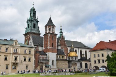 KRAKOW, POLAND - 13 AUG Wawel Katedrali, Krakow, Polonya, 13 Ağustos 2019 'da görüldüğü gibi.