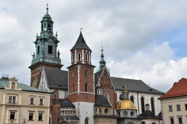 KRAKOW, POLAND - 13 AUG Wawel Katedrali, Krakow, Polonya, 13 Ağustos 2019 'da görüldüğü gibi.