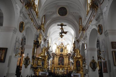 KRAKOW, POLAND - 12 Ağustos 2019 'da Polonya' nın Krakow kentindeki St. Florian Kilisesi.