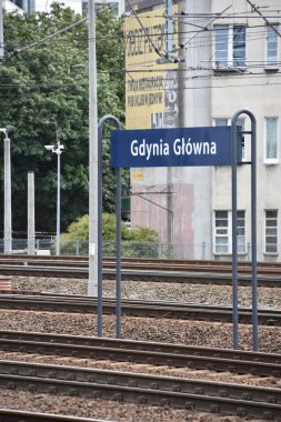 GDYNIA, POLAND - 18 AUG: Polonya 'daki Gdynia Glowna Tren İstasyonu, 18 Ağustos 2019.