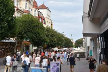 SOPOT, POLAND - 18 Ağustos 2019 'da Polonya' nın Sopot kasabasında görüldüğü gibi.