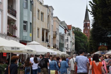 SOPOT, POLAND - 18 Ağustos 2019 'da Polonya' nın Sopot kasabasında görüldüğü gibi.
