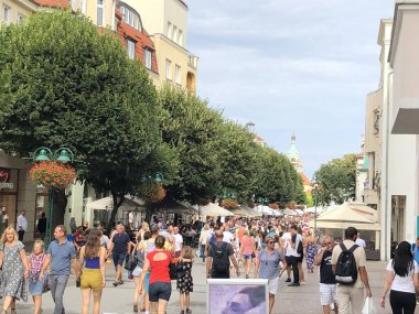 SOPOT, POLAND - 18 Ağustos 2019 'da Polonya' nın Sopot kasabasında görüldüğü gibi.