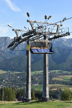 ZAKOPANE, POLAND - 14 AUG: Zakopane, Polonya 'da Gubalowka Kayak Kaldırma, 14 Ağustos 2019' da görüldüğü gibi.