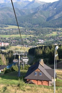 ZAKOPANE, POLAND - 14 AUG: Zakopane, Polonya 'da Gubalowka Kayak Kaldırma, 14 Ağustos 2019' da görüldüğü gibi.