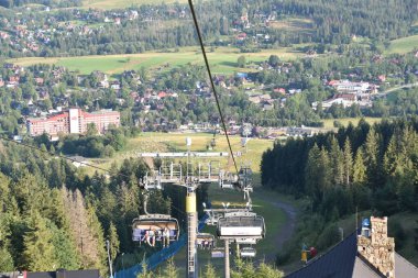 ZAKOPANE, POLAND - 14 AUG: Zakopane, Polonya 'da Gubalowka Kayak Kaldırma, 14 Ağustos 2019' da görüldüğü gibi.