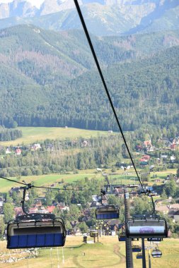 ZAKOPANE, POLAND - 14 AUG: Zakopane, Polonya 'da Gubalowka Kayak Kaldırma, 14 Ağustos 2019' da görüldüğü gibi.