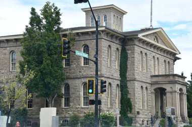 CARSON CITY, NEVADA - 14 AUG: Nevada Eyalet Müzesi, Carson City, Nevada, 14 Ağustos 2023.