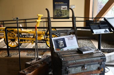 CARSON CITY, NEVADA - 14 AUG: Nevada Eyalet Demiryolu Müzesi, Carson City, Nevada, 14 Ağustos 2023.