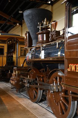 CARSON CITY, NEVADA - 14 AUG: Nevada Eyalet Demiryolu Müzesi, Carson City, Nevada, 14 Ağustos 2023.