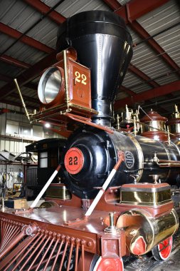 CARSON CITY, NEVADA - 14 AUG: Nevada Eyalet Demiryolu Müzesi, Carson City, Nevada, 14 Ağustos 2023.