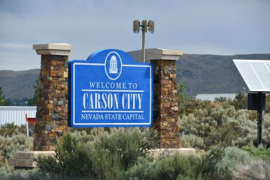 CARSON ŞEHRİ, NEVADA - 14 AUG: Carson City 'ye (Nevada Eyalet Başkenti) hoş geldiniz..