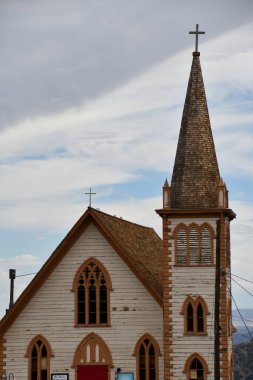 VIRGINIA CITY NV - 14 AUG: Virginia City, Nevada 'daki Aziz Paul Episcopal Kilisesi, 14 Ağustos 2023.