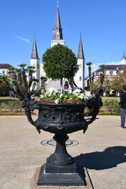 New Orleans, Louisiana 'daki Fransız Mahallesi' nde 26 Kasım 2023 'te görülen Jackson Meydanı..