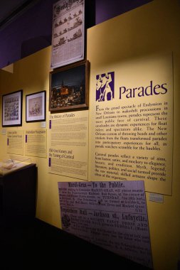 New Orleans 'taki Louisiana Eyalet Müzesi' nin bir parçası olan Presbytere 'deki Mardi Gras Sergisi, 22 Kasım 2023.