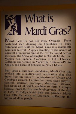 New Orleans 'taki Louisiana Eyalet Müzesi' nin bir parçası olan Presbytere 'deki Mardi Gras Sergisi, 22 Kasım 2023.
