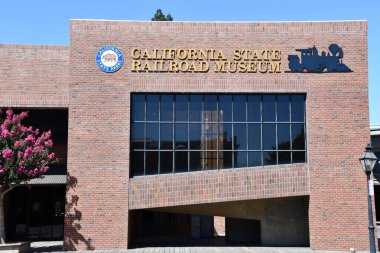 SACRAMENTO CA - 18 AUG: Kaliforniya Devlet Demiryolu Müzesi Sacramento, Kaliforniya, 18 Ağustos 2023.
