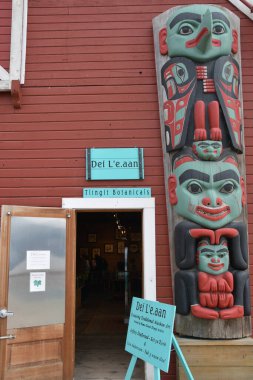 ICY STRAIT, ALASKA - 24 AUG: Alaska, ABD 'deki Icy Strait Point kasabası, 24 Ağustos 2023.