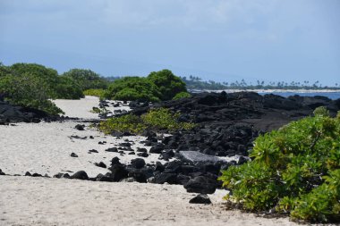 Hawaii 'deki Büyük Ada' da Kailua Kona 'daki Keahole Point' in görüntüsü