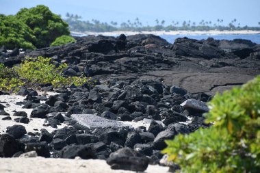 Hawaii 'deki Büyük Ada' da Kailua Kona 'daki Keahole Point' in görüntüsü